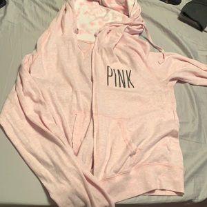 M vs pink hoodie